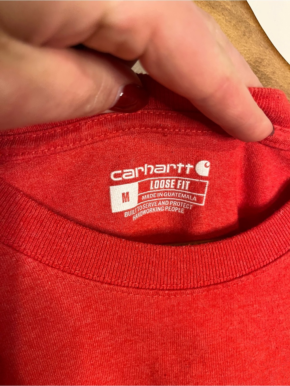 Carhartt Orange/Red Loose Fit Long Sleeve Top. Size Medium. - Picture 3 of 5